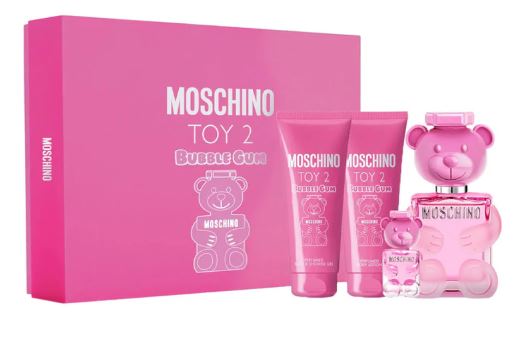 Estuche Moschino Toy 2 bubble Mujer 4pzs 100ml EDT+5ml EDT+Crema+Gel De Baño